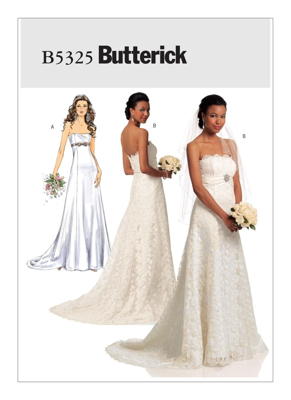 Butterick B5325 Bridal Gown Sewing Pattern Multi-Sized 6-12