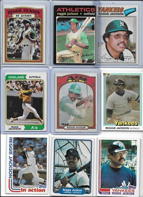 Reggie Jackson ''Mr. October'' Lot of (12) Different 1971 1972 1974 EX BV$140.00