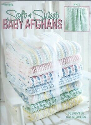 SOFT & SWEET BABY AFGHANS ~ 7 Designs to Knit ~ Kay Meadors Leisure Arts #3257
