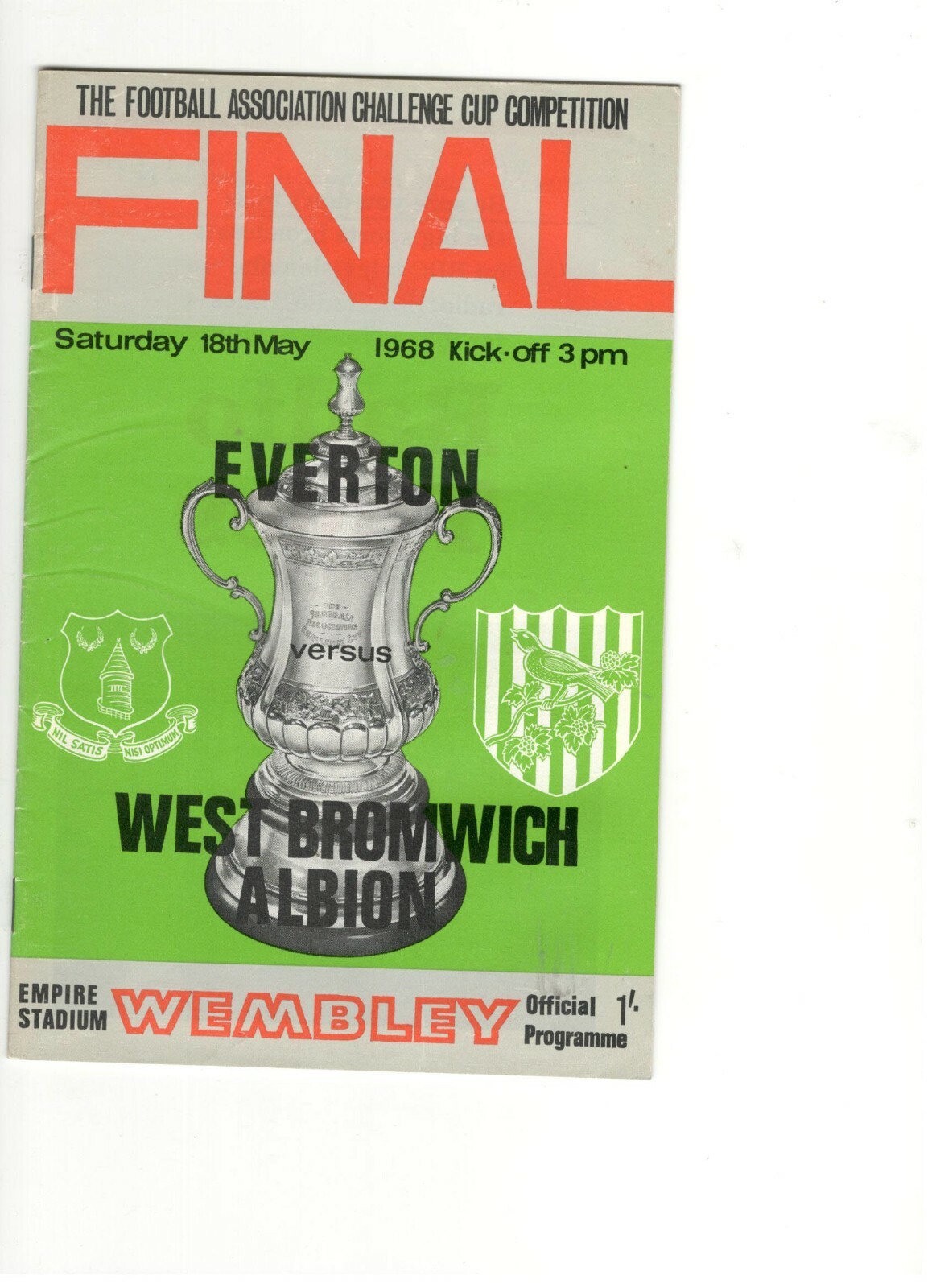 Everton v WBA 1968 FA Cup Final at Wembley  Everton