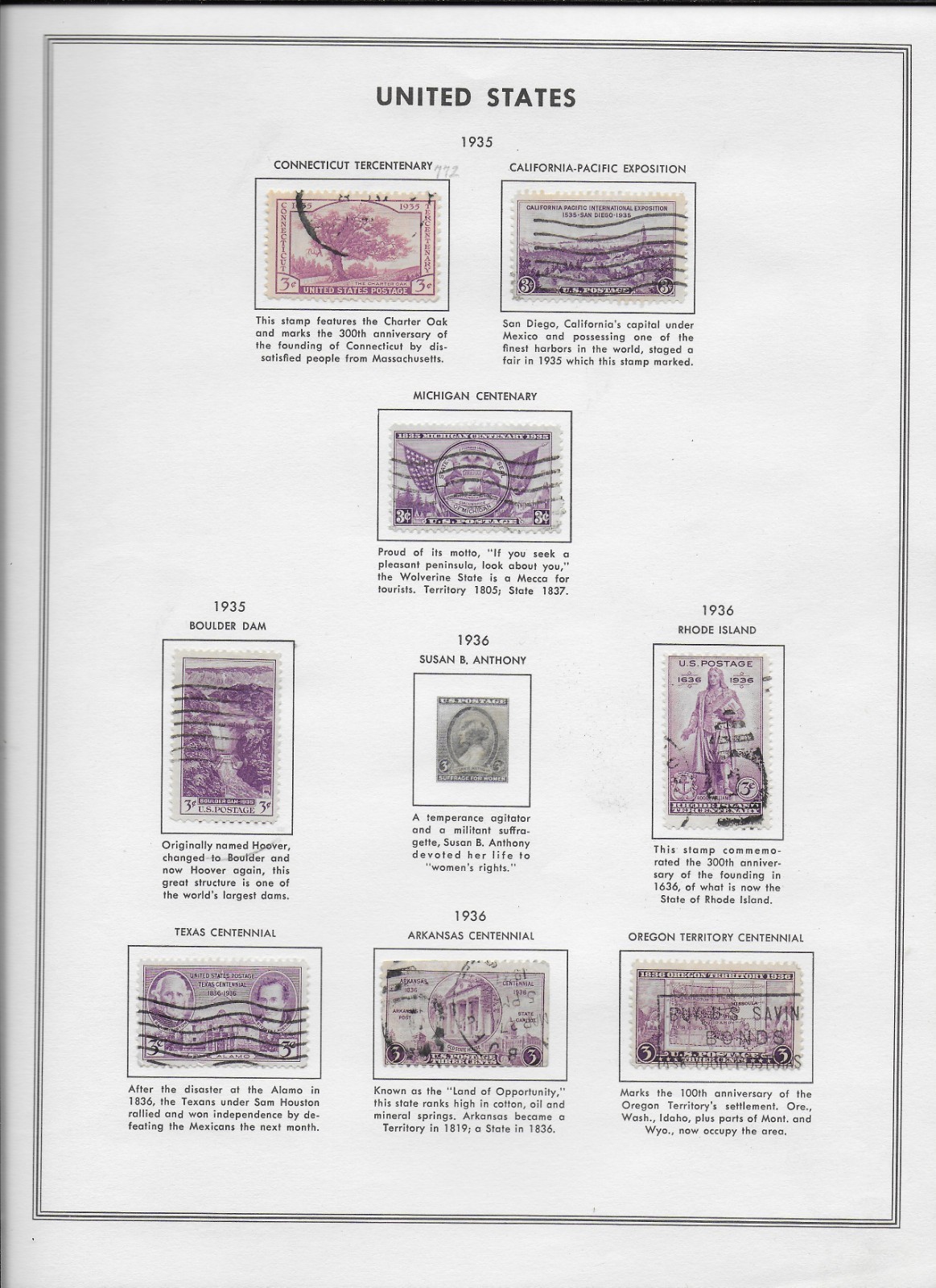 Mixed Lot of United States Stamps Mounted Cancelled (An estate find) (12 pages)