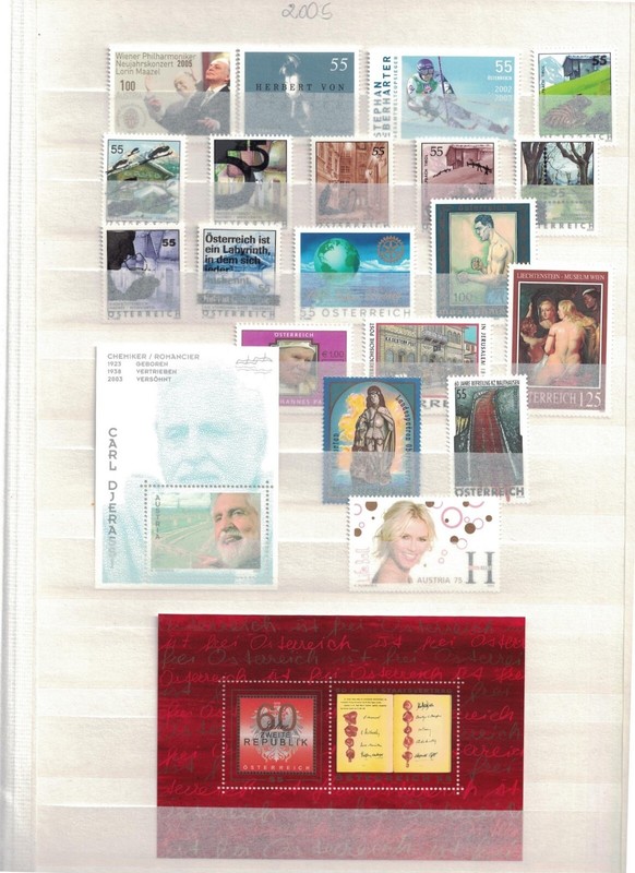 Austria ÃSterreich 2005 Jahrgang Year Set ** / Mnh / Postfrisch 54,45 â¬ Nominal