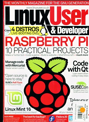 Linux User Magazine #134 - Retail $17 - No DVD -10 Raspberry Projects, Mercurial