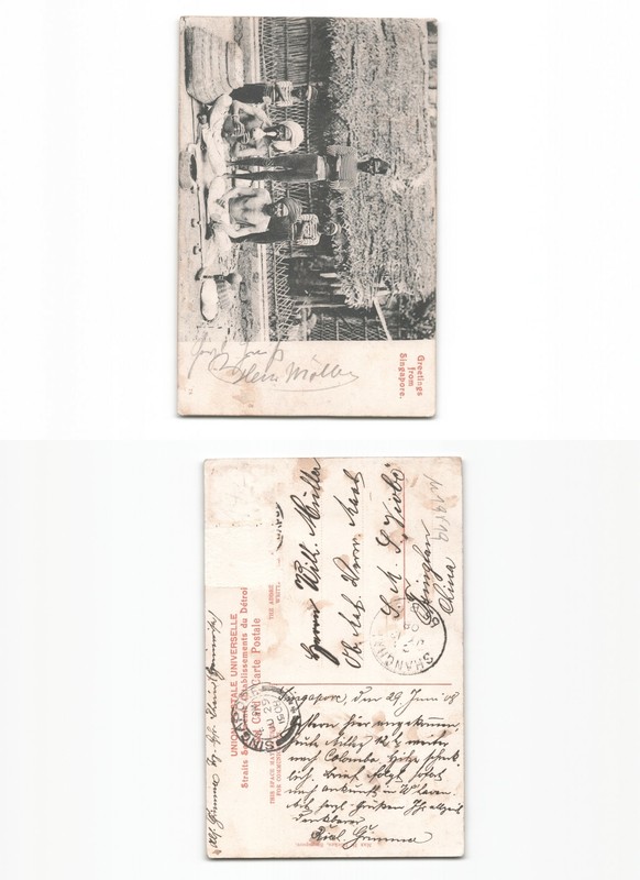 (N19519)   Singapur 1908 Truppentransportdampfer Rhein Heimreise In Shangha