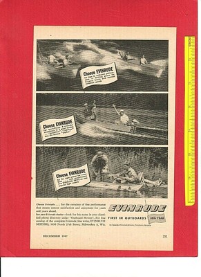 1953 Evinrude Boat Motor Pin Up Girl Ad Featured on Collector/'s Envelope *A541
