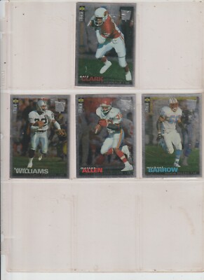 1995 COLLECTOR'S CHOICE FOOTBALL (5) CARD PLAYERS CLUB SILVER LOT W/M.ALLEN