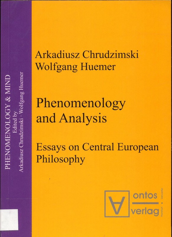 Phenomenology And Analysis Chrudzimski, Arkadiusz Und Wolfgang Huemer: