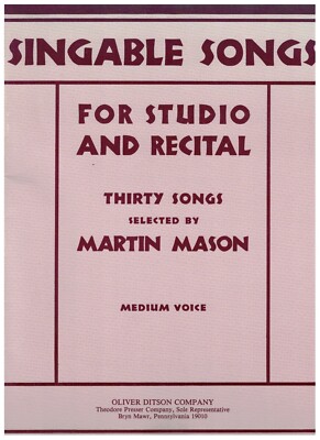 SINGABLE SONGS FOR STUDIO AND RECITAL MUSIC BOOK MEDIUM VOICE BRAND NEW ON SALE