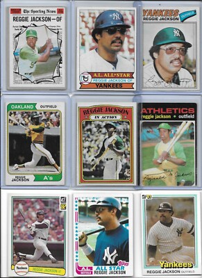 Reggie Jackson ''Mr. October'' Lot of (12) Different 1970 1971 1972 1974 EX BV$135