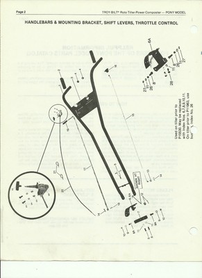 Troy Bilt Pony Tiller Parts Catalog/Manual 1984