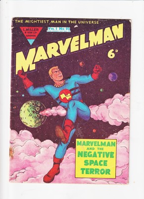 MARVELMAN 93 (BRITISH MIRACLEMAN)  COMIC  VINTAGE 1955 NEGATIVE SPACE TERROR