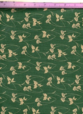 Civil War TOBACCO Fabric Wallet GREEN GOLD FLORAL Handsewn Civilian Soldier