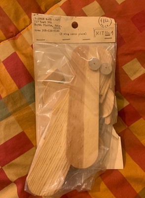 Vintage Housman Wood Craft 2 Wing Cabin Plane kit  #4 in package. FREE SHIPPING