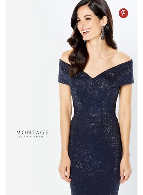 Mon Cheri Montage 220949 Evening Dress NAVY SIZE 6. New Unaltered