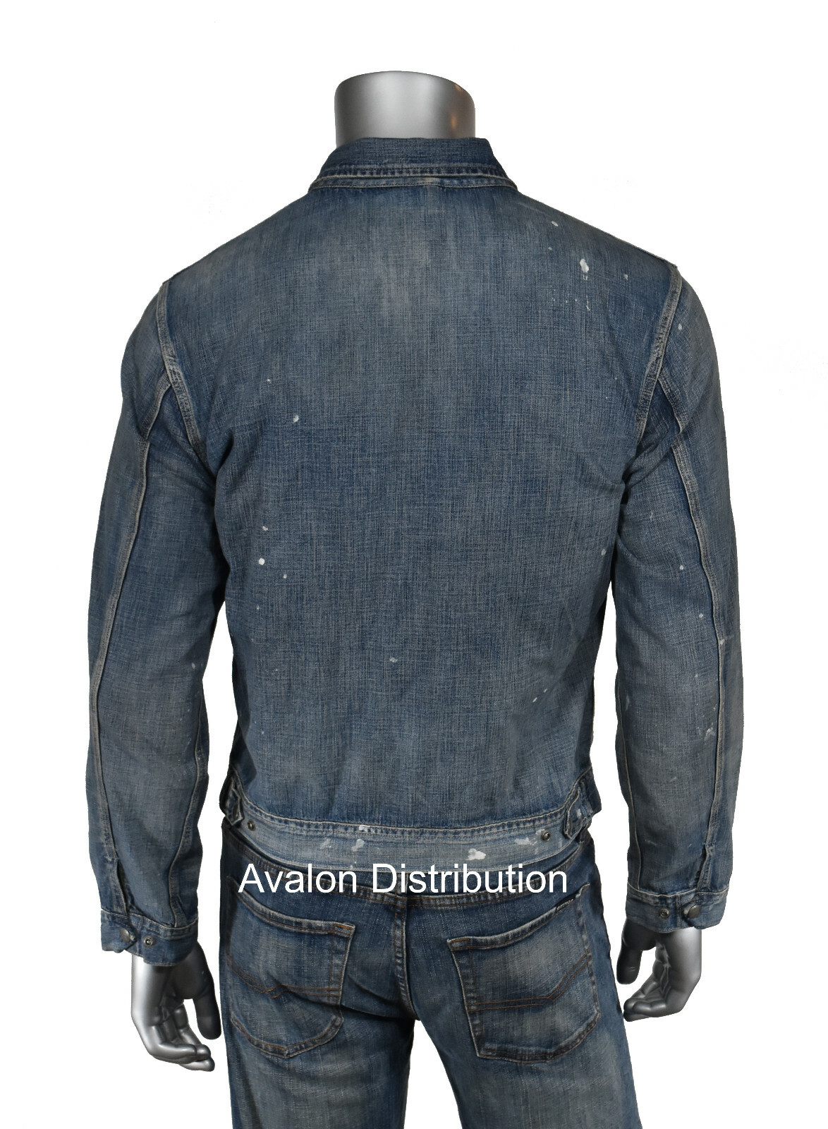 Ralph Lauren RRL Distressed Paint Splatter Lightweight Denim