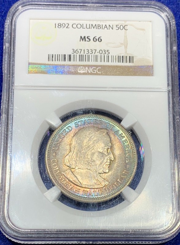 1892 Columbian Commemorative Half Dollar NGS MS66 GEM Toning 