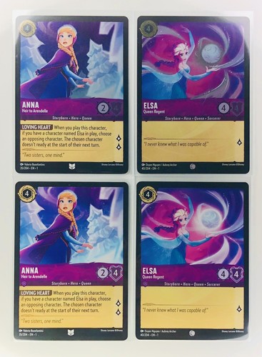 Disney LORCANA First Chapter 2X ELSA + 2X ANNA FOIL + NON