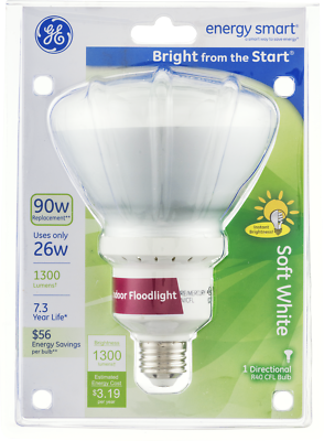 NEW GE Lighting 14016 65 Watt 500 Lumen BR40 Soft White R40 Flood Light Bulb