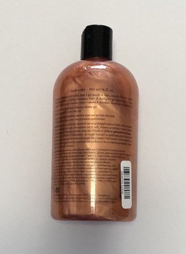 Philosophy Apple Cider 3 in 1 Shampoo Shower Gel Bubble Bath 16 oz New