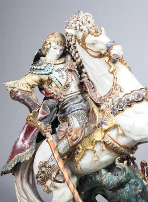 Eugenio Pattarino Saint George and the Dragon figurine Knight Statue
