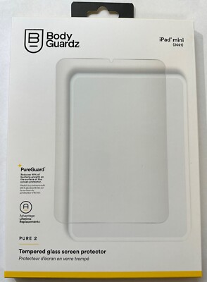 BodyGuardz Pure2 Glass Screen Protector Apple for iPad mini 6 (Also fits mini 7)