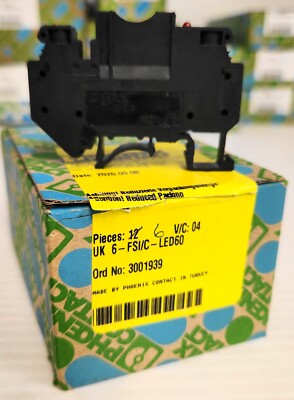 Phoenix Contact UK 6-FSI/C-LED60 Flat-Type Fuse Terminal Block w/ LED