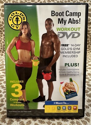 Gold's Gym Boot Camp My Abs! DVD~3 10 Minute Workouts~Ex Cond~Preowned By Me:)