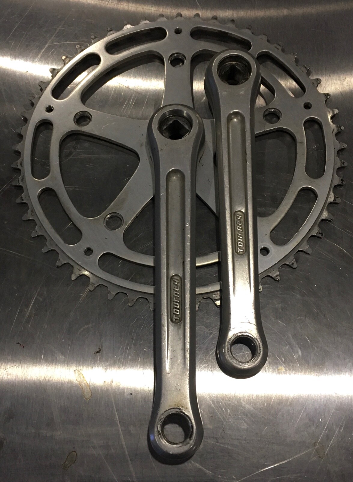 Vintage Tagaki Tourney Road Bike Crank Set Arms 130bcd X Vintage Tagaki Tourney Road Bike Crank Set Arms 130bcd X