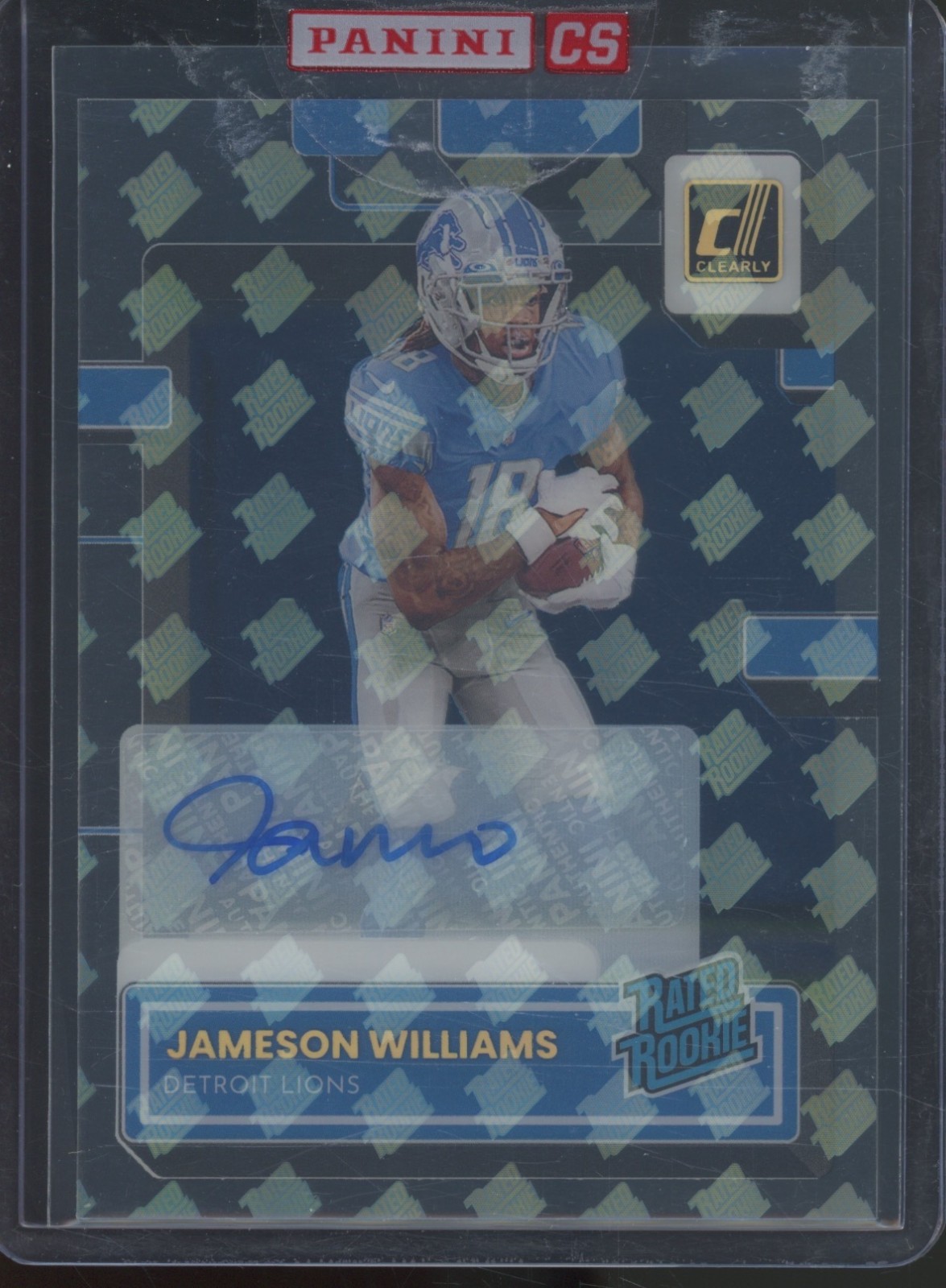 2022 Panini Clearly Donruss Rated Rookie #58 Jameson Williams Auto RC Rookie