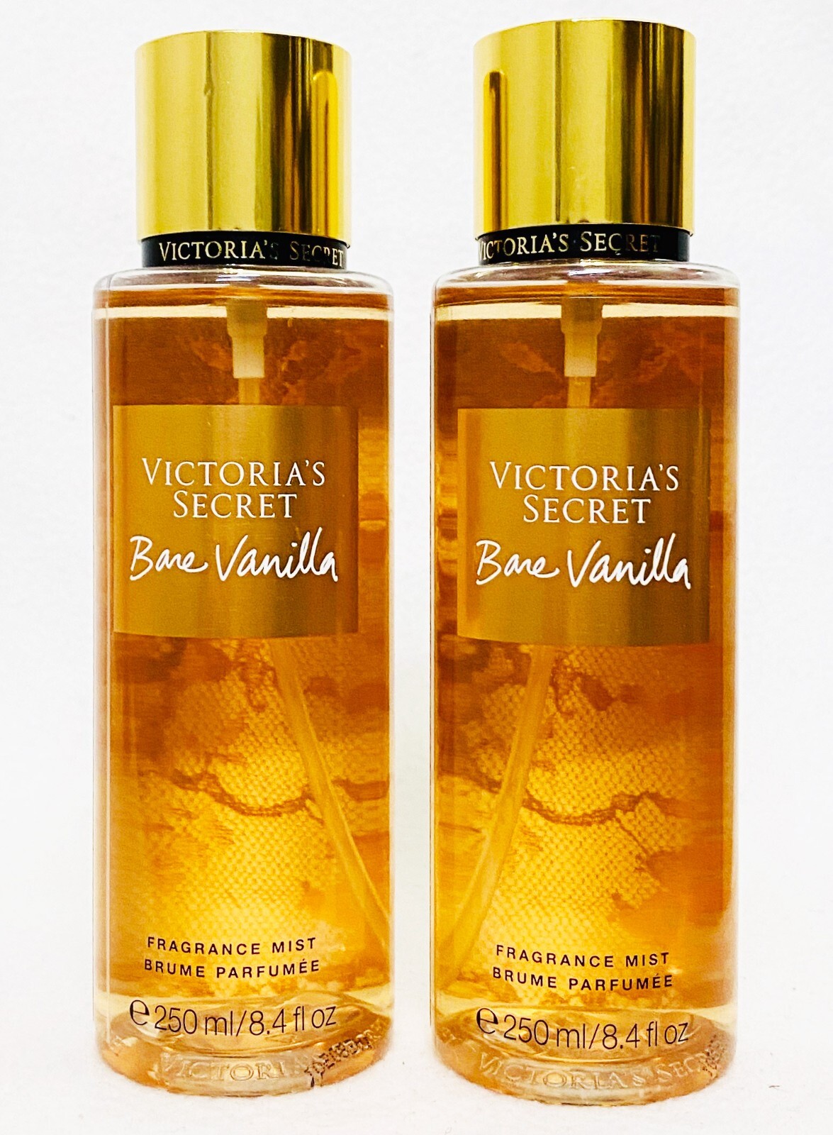 2 Victoria's Secret BARE VANILLA Fragrance Mist Body Spray Perfume