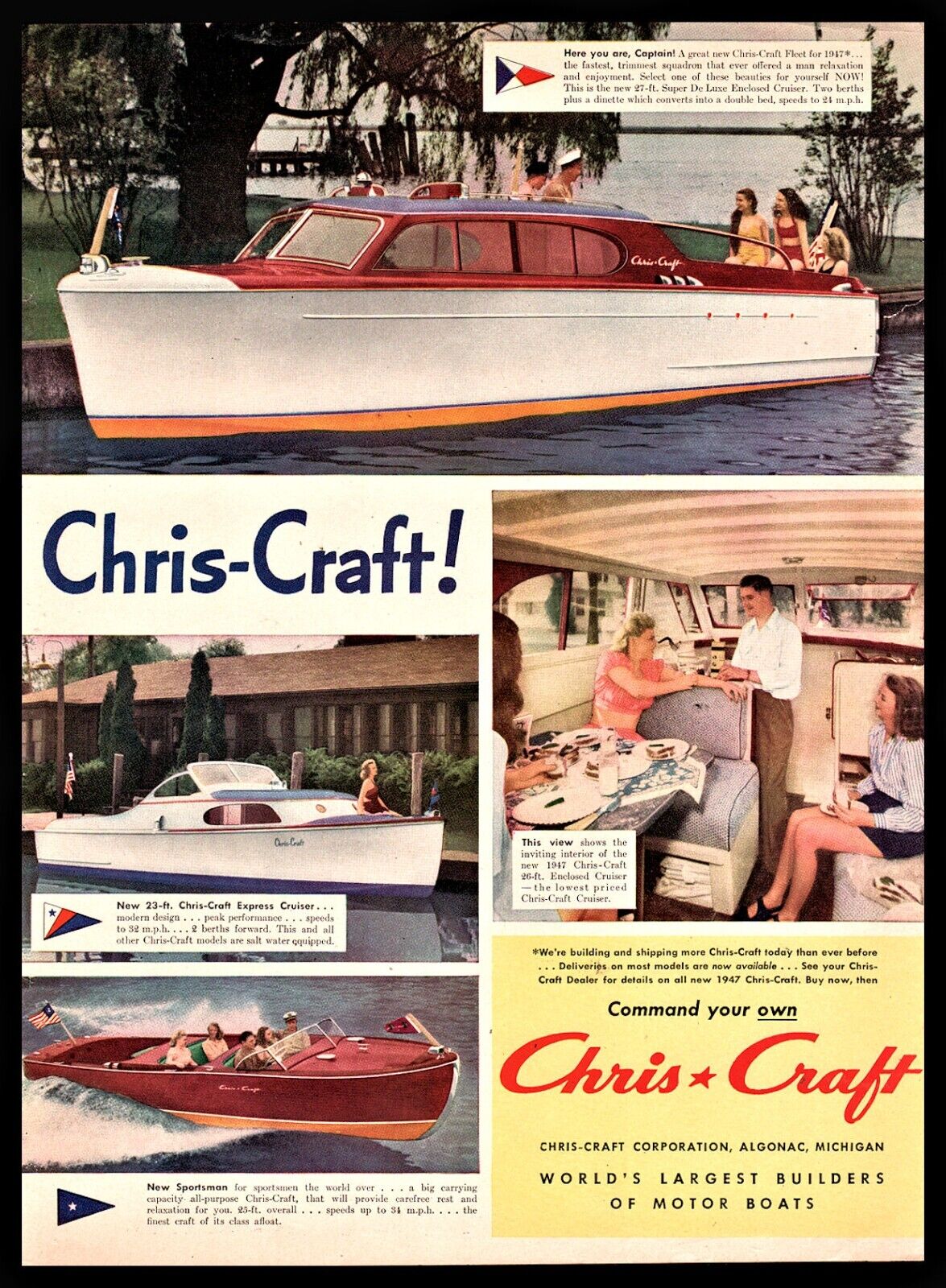 Vintage 23 ft. Chris Craft Express Cruiser White Ceramic Mug Vintage 23 ft. Chris Craft Express Cruiser White Ceramic Mug