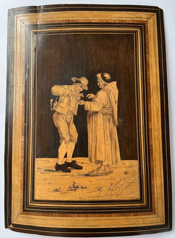 Travail Italien De Marqueterie Du XixÃ¨Me SiÃ¨Cle, SignÃ© A. Gargiulo 