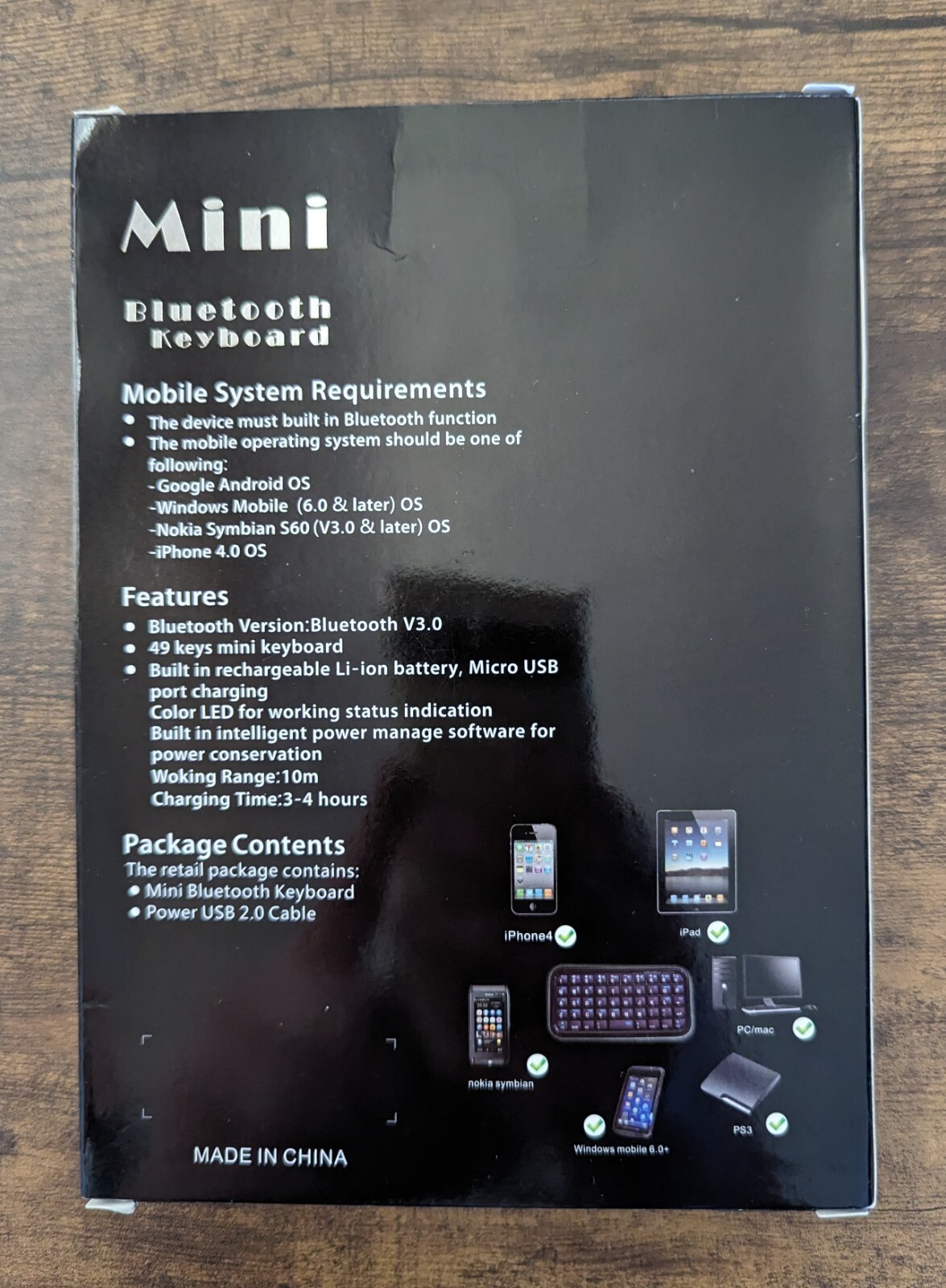 Mini Wireless Bluetooth 3.0 Keyboard For PC Android TV XBox PS3 Raspberry Phone