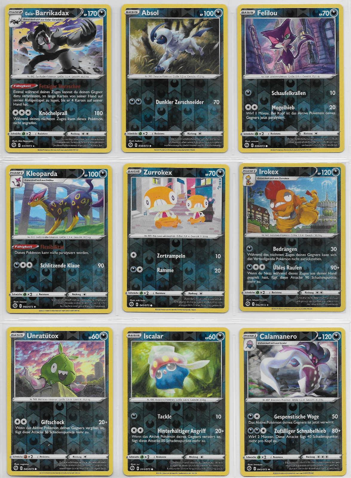 Lot - Reverse Holo -Pokemon Basis Karten Sammlung- Weg des Champs 2020 -DE- Mint