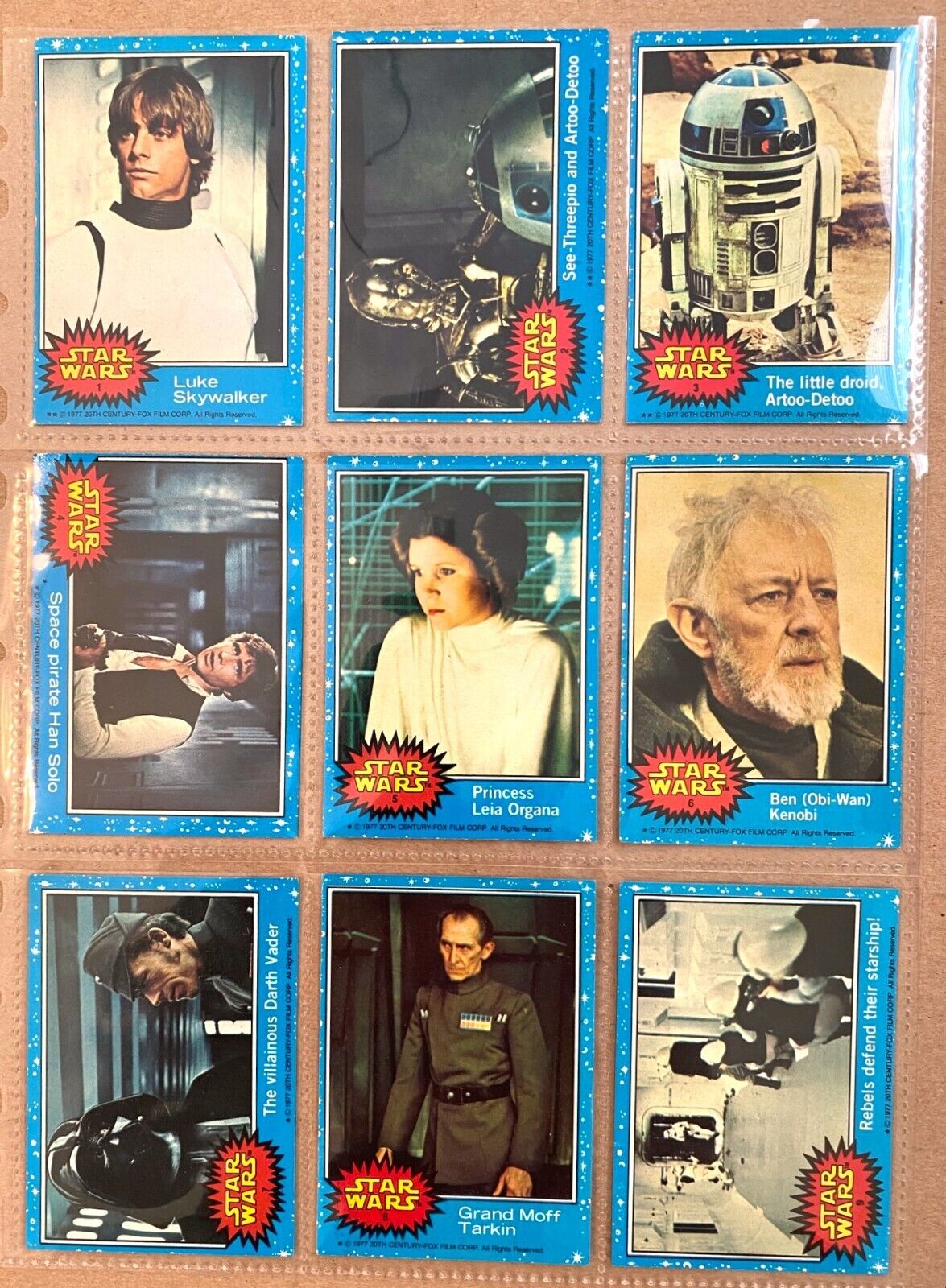 Full set of 66 Star Wars Trading Cards - Series 1 (Blue Full set of 66 Star Wars Trading Cards - Series 1 (Blue