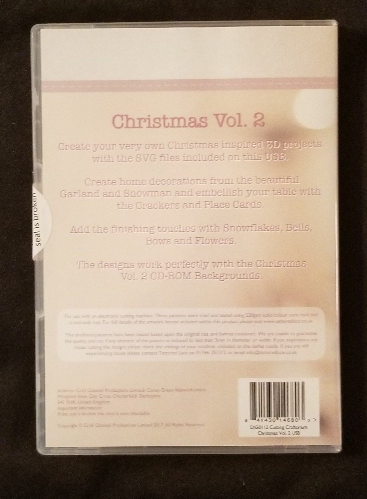 Cutting Craftorium Christmas Volume 2 USB and CD ROM Scan N Cut (New)
