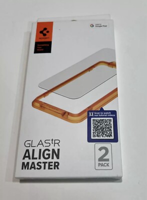 Spigen GlasTR AlignMaster Tempered Glass Pixel 8 Screen Protector 2-PK Black
