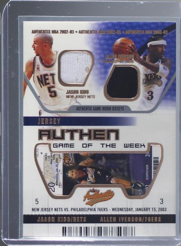 2002-03 Fleer Authentix - Allen Iverson/Jason Kidd #JK-AI