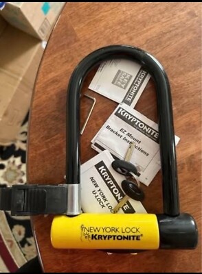 Kryptonite New York Standard Bike  Bicycle U-Lock with Bracket (4-Inch x 8-Inch)