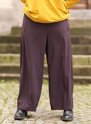 ELLI ELLI - WEITE LAGENLOOK HOSE GR 44 BIS 58 - LILA / PFLAUME