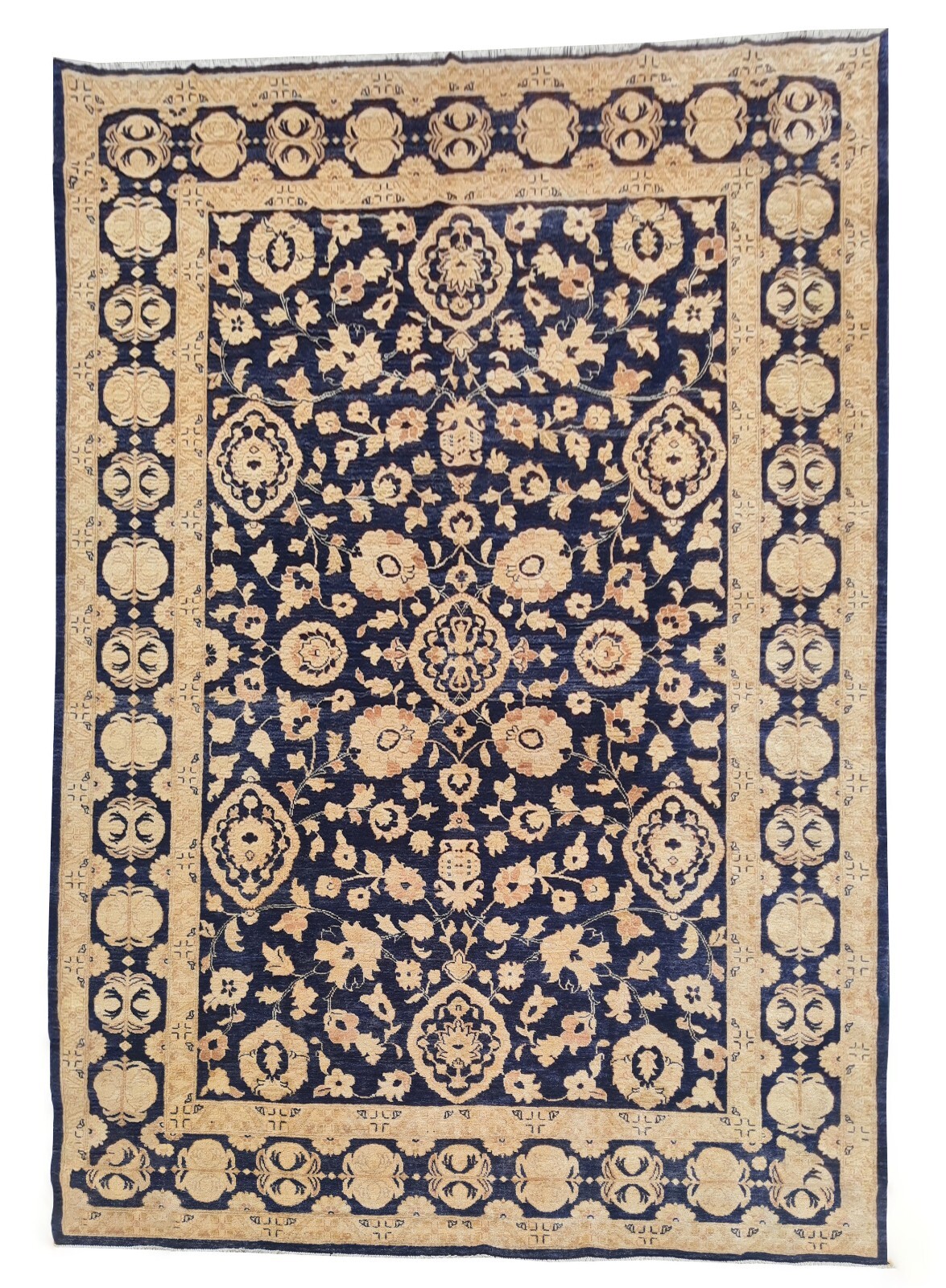 Hand Knotted Vintage Afghan Chobi Wool Area Rug 11.5 x 8.4