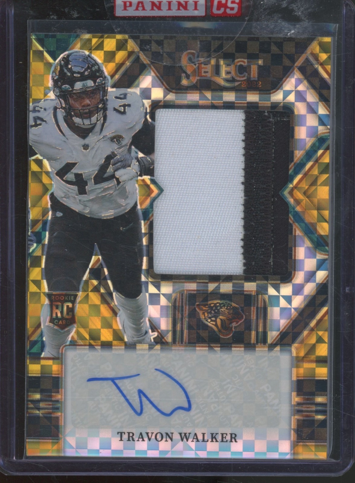 2022 Panini Select Gold Power Prizm RPA Travon Walker 6/10 Auto Patch RC Rookie