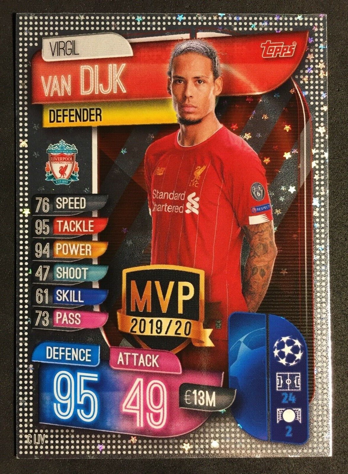 PANINI サッカーカード OBSIDIAN MATRIX VIRGIL VAN DIJK LIVERPOOL 16/49 #MM-VVD 送料無料 中古 IT1 PANINI サッカーカード OBSIDIAN MATRIX VIRGIL VAN DIJK