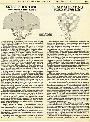 1967 Print Article of Skeet & Trap Shooting Range Field Layout Diagram