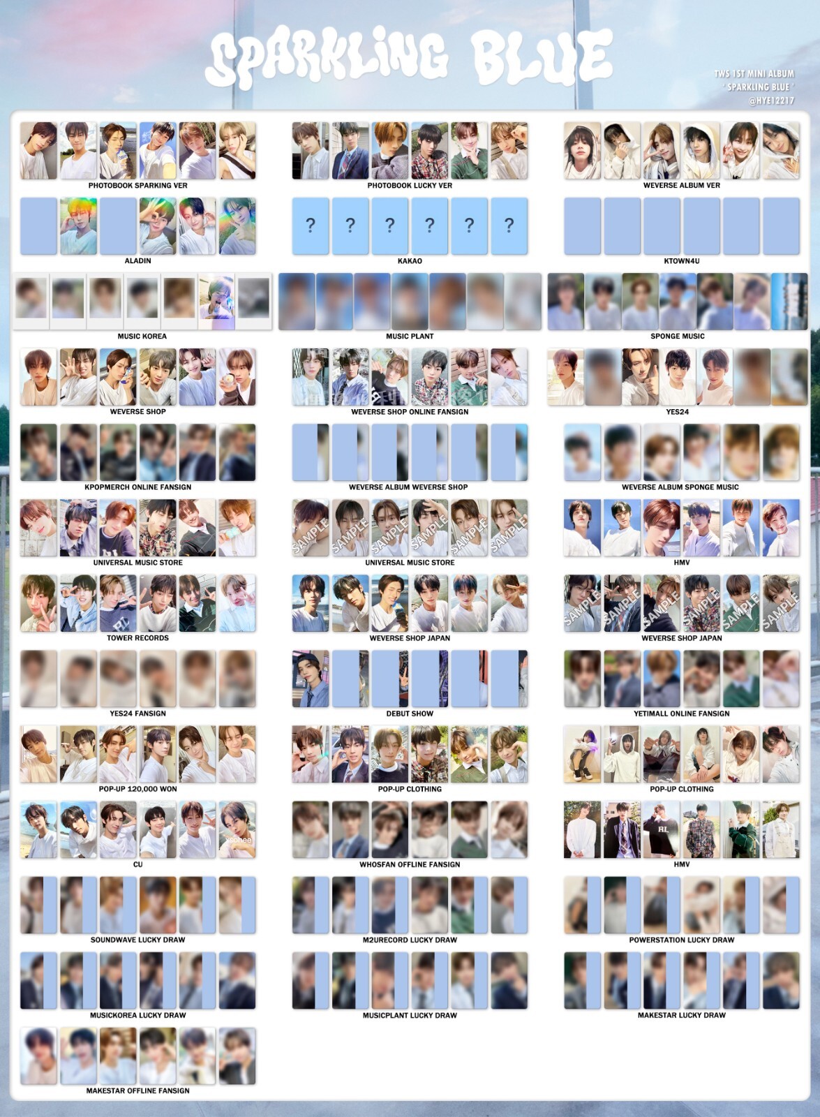 TWS 1st mini album SPARKLING BLUE POB all web PHOTOCARD TWS 1st mini album SPARKLING BLUE POB all web PHOTOCARD