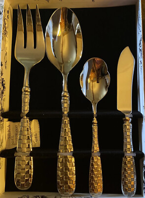Mackenzie Childs Check Hostess Serving Set Four Piece Set