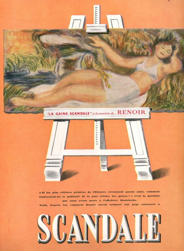 Ad Publicite Gaines Girdles Scandale Renoir Cognac Leopold Brugerolle Matha