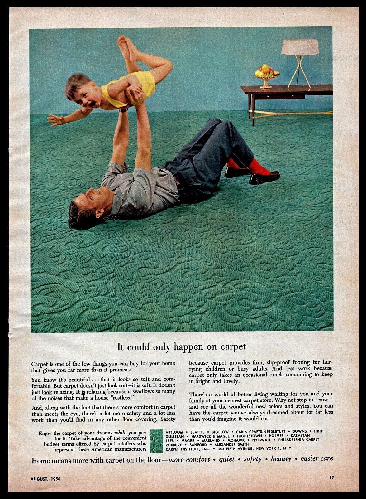 1956 Carpet Home Decor Father And Son Department Stores Vintage