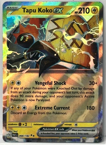 tapu Tapu Koko EX Full 222/182 Full Art NM/M Paradox Rift Pokemon