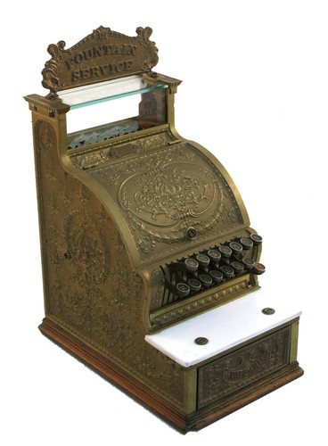 Antique 1909 Brass National Cash Register Model 442 RARE